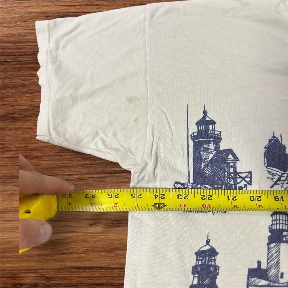 Vintage Michigan Rag Co Lighthouse All Over Print Novelty T-Shirt One Size - Picture 5 of 7